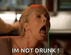 a woman yelling i'm not drunk and being unable to drink out of a straw