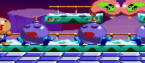 Gussun Paradise: the player picks up a small cartoon sentient bomb and throws at it some other enemies, at which point it sees that its fuse is lit and panics before exploding