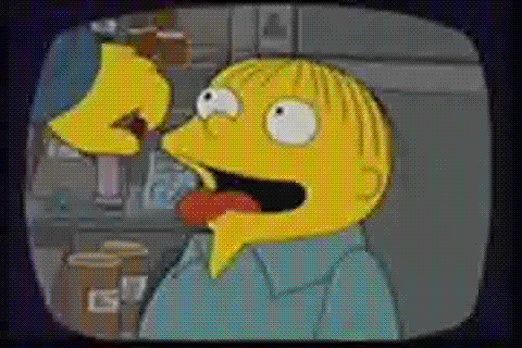A yellow, cartoon child gets a pill on his tongue and then his eyes dilate.