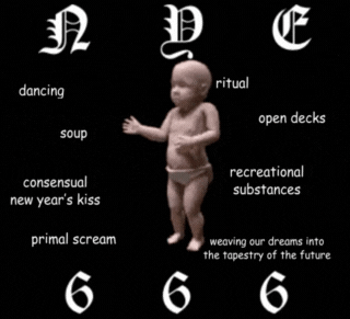 dancing baby new year's eve invite