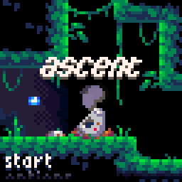 start menu for the game ascent. A crashed ship in the jungle