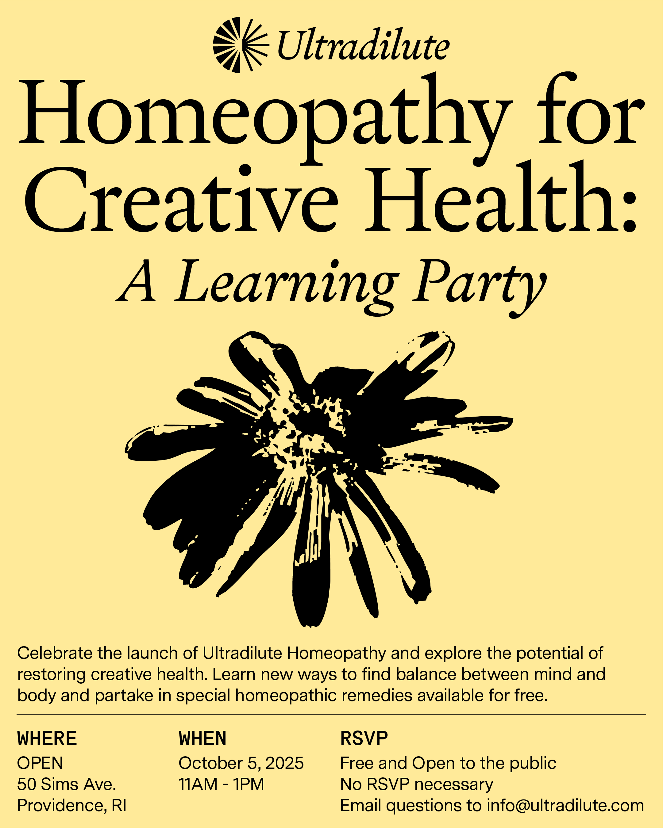 Celebrate the Launch of Ultradilute: Homeopathy for Creative Health
