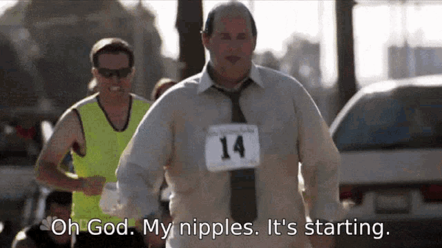 A person running saying 