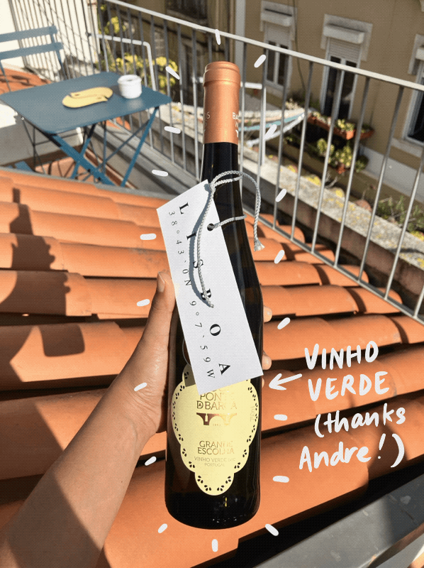 A photo of a bottle of "Vinho Verde" wine