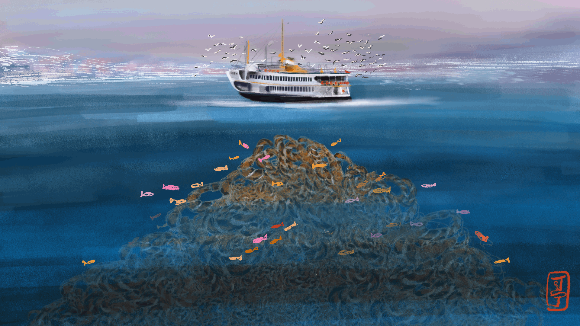 a pile of simit at the bottom of the bosphorus