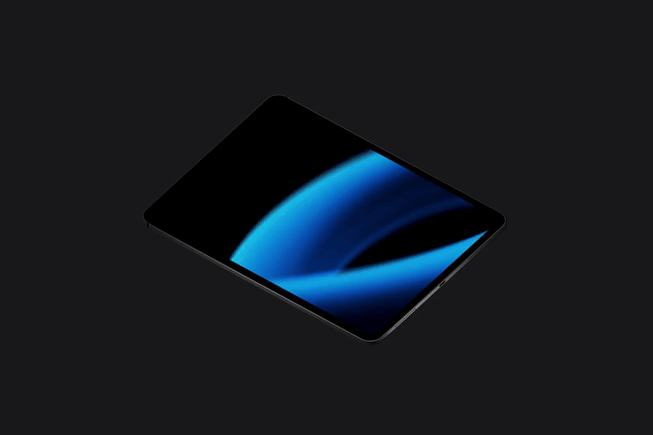 A floating iPad Pro with a video playing on screen