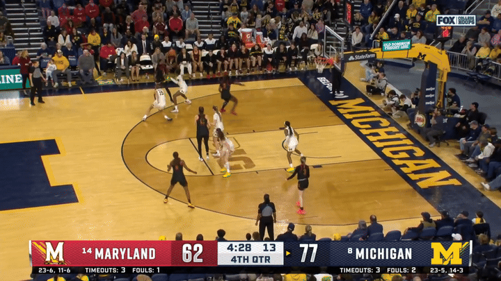 Brooke Quarles Daniels blocks a shot attempted by the much larger Isi Ozzy-Momodu.