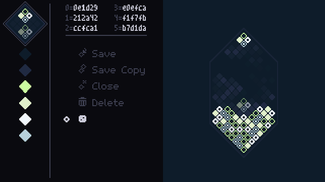 Color palette generation in Mixolumia