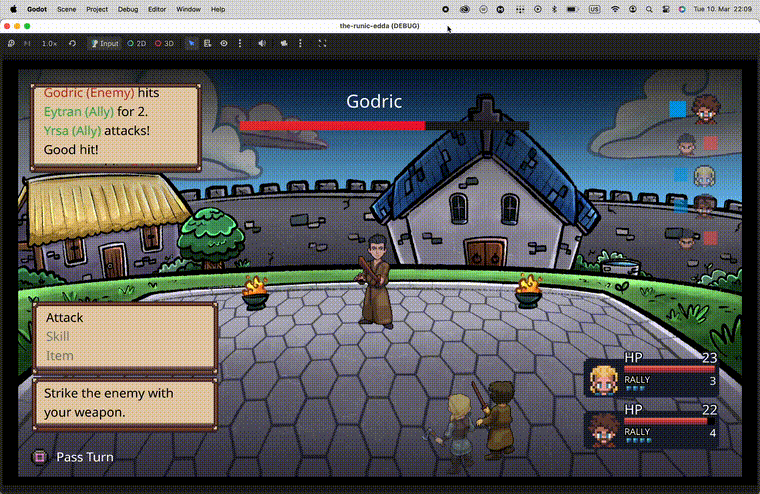 Showcase of a timelined quick time event where you have to press the button in the right moment to enhance the attack action
