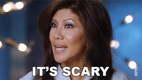 a woman saying "it's scary"
