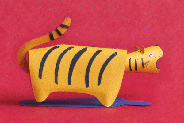Animated gif of a paper tiger