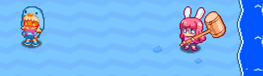 A girl wearing a penguin hat, ice skating into some water. She transforms into a penguin while she's getting ready to ice skate