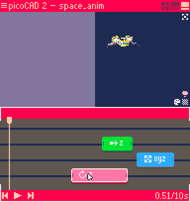 a gif showing how to use the animation tool in the upcoming picoCAD 2