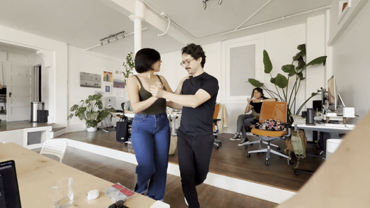 A gif of Ivan and Michelle dancing.