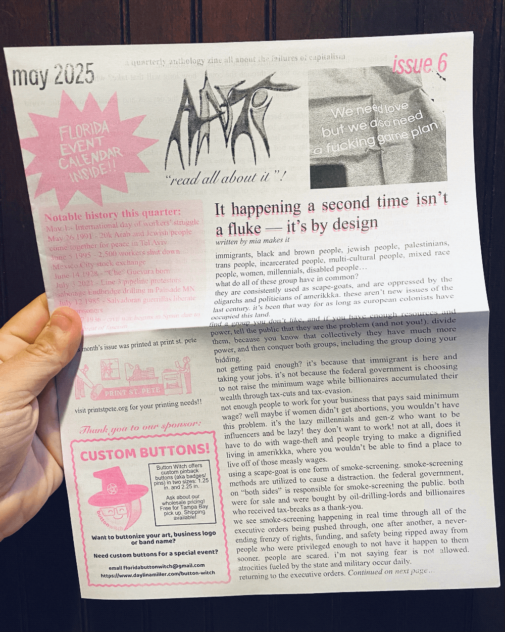 a rotating carousel of images, featuring snippets of ANTi Issue 6