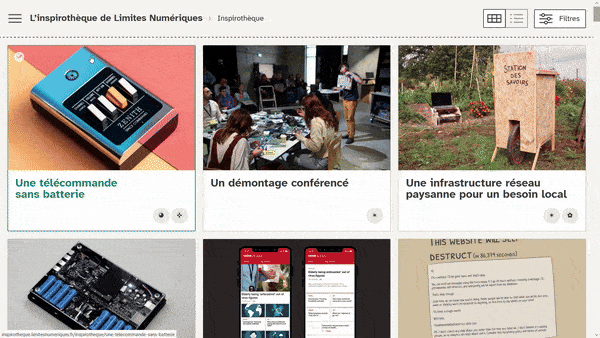 Animation de l'utilisation de la selection d'inspirations et de partage via un lien url