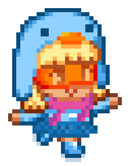 The same pixel art as above but wobbling in the wind