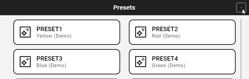 Preset Control Panel