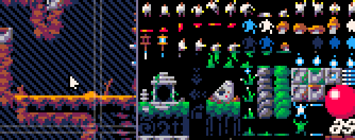 An example of placing tiles from a tile map editor.