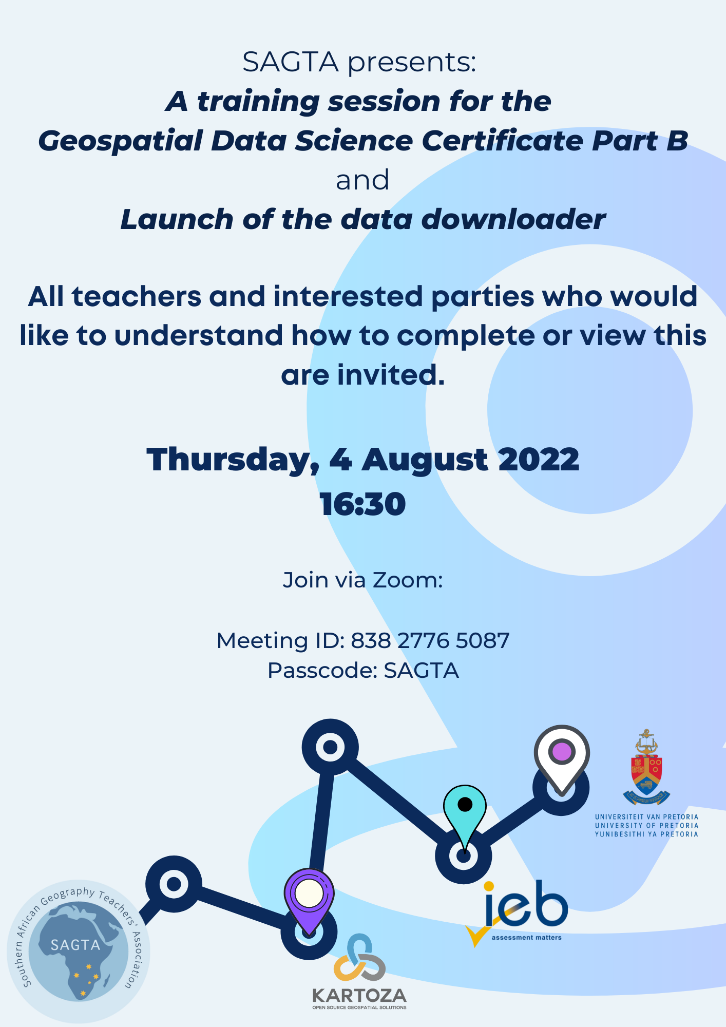 SAGTA: GSDC Part B training and Launch of data downloader webinar