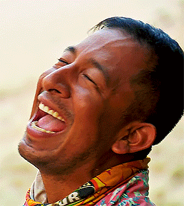 a man laughing