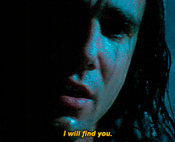 gif from the 1992 movie The Last of the Mohicans. Daniel Day Lewis's character is behind a waterfall, wet and desperate, saying,