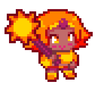 A fire mage's idle animation